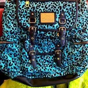 COPY - Authentic Juicy Couture blue/black sparkly backpack